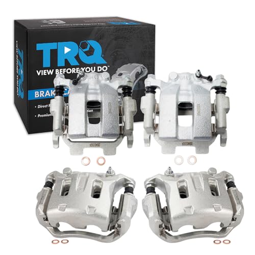 Image of TRQ Brake Caliper Set Compatible with 2011-2012 INFINITI G25 2011-2013 G37 2012-2013 M35h M37 M56 2015 Q40 2014-2017 Q70 2016-2018 Q70L 2010-2018 Nissan 370Z 2011-2014 Murano