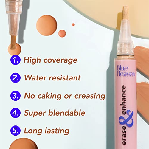 Blue Heaven Erase & Enhance, Buildable Coverage Concealer Pen, Honey, 2ml, With Green Tea & Goji Berry Extracts - Image 6