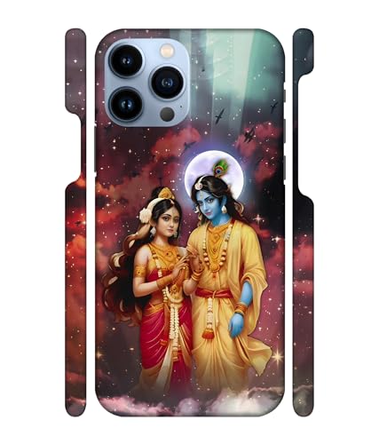 Image of Lord ''Radha-Krishna'' -(Cosmos Art) Printed Hard Mobile Back Cover & Case for iPhone 13 Pro (6.1 inch), Designer | Protective & Premium Cover & Case