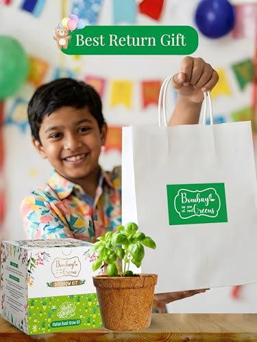 Image of Italian Basil Gardening Kit | Pack of 6 DIY Grow Kit and 6 Gifts Bags for Home Garden | Combo for Gardening | Grow Your Own - Birthday Return Gifts for Plant Lovers