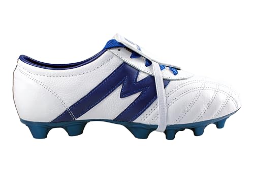 Manriquez Soccer Leather Cleats Original Authentic (11) White/Royal Blue
