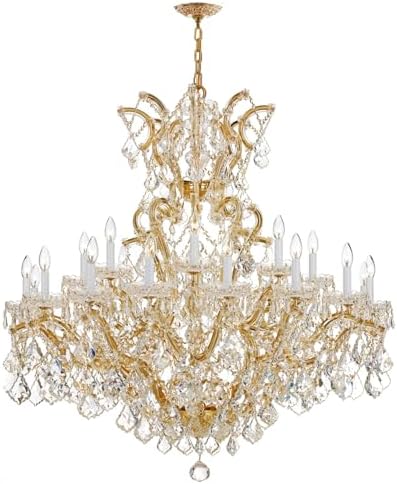 Maria Theresa 25 Light Hand Cut Crystal Gold Chandelier