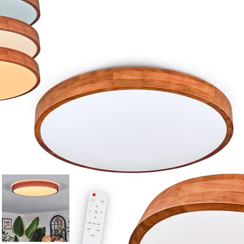 HOFSTEIN LED Deckenleuchte Sofo, Deckenlampe aus Metall/Holz/Kunststoff in Natur/Braun/Weiß, moderne Leuchte (Ø 50 cm), CCT einstellbar, mit Fernbedienung, Esszimmer, Wohnzimmer, Küche, Schlafzimmer HOFSTEIN LED Deckenleuchte Sofo, Deckenlampe aus Metall/Holz/Kunststoff in Natur/Braun/Weiß, moderne Leuchte (Ø 50 cm), CCT einstellbar, mit Fernbedienung, Esszimmer, Wohnzimmer, Küche, Schlafzimmer