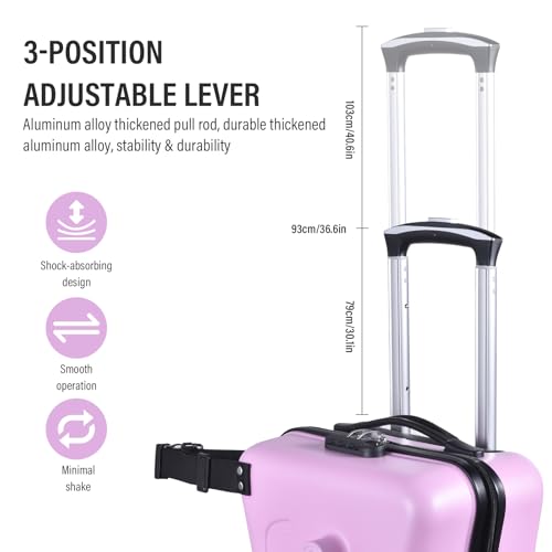 20 Inch Kids Ride On Luggage, Ride On Travel Suitcase, Toddler Carry Luggage With Lock | Kids Travel Suitcase With Safety Belt, Password Lock And Wheels For Toddler Airplane Travel, ABS+PC4