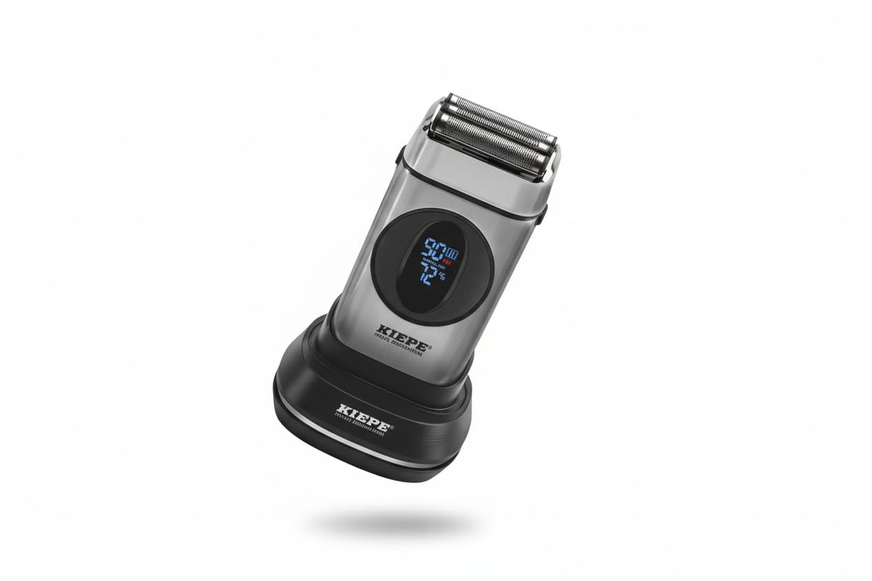 Kiepe6362 Shaver 6540.1- Rasoio professionale in pellicola color argento, disinfezione UV, batteria da 1400mAh, caricatore USB-C