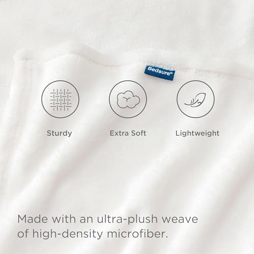 Image of Bedsure GentleSoft Fleece Bed Blankets Full Size White - Soft Lightweight Plush Fuzzy Cozy Luxury Blanket Microfiber, 84x90 inches