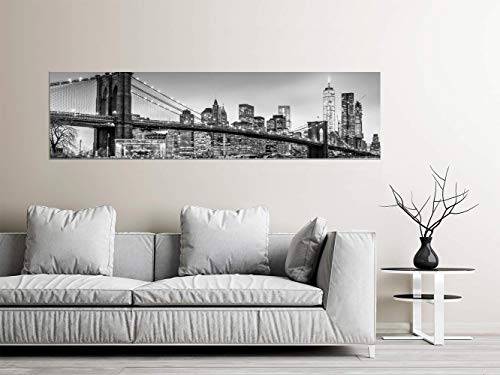 Oedim Cuadro Panorámico en Aluminio Impresión Digital Puente Brooklyn | Multicolor | 200 x 60 cm | Cuadro Panorámico para Pared, Resistente y Económico