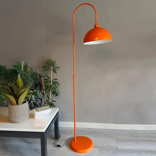 bamyum Gorkiede Metall, Moderne, Stehlampe Wohnzimmer, Schlafzimmer, Kinderzimmer mit E27 Fassung, 30 cm Breit, verstellbarer Lampenschirm, Stehleuchte, Orange
