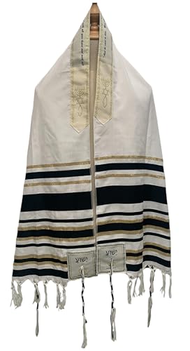 LION OF JUDAH MARKET Messianic Tallits Prayer Shawl New Covenant Messianic tallit Prayer Shawl Tallit 72x22 inch. Black Messianic Jewish Christian tallits2