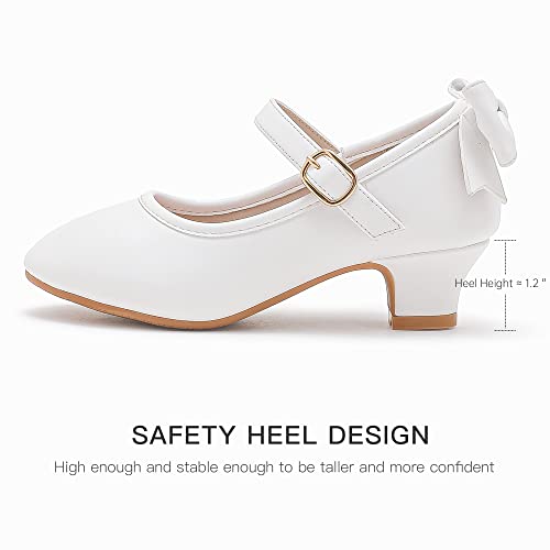 Image of Dufannie Girls Dress Shoes Princess Flats Heels for Toddler Little Big Kids