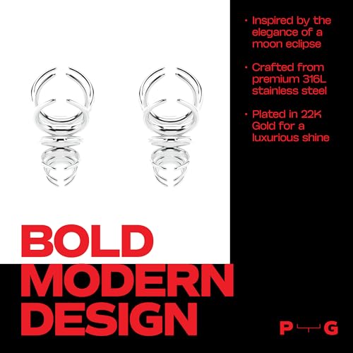 Premium Quality | 22K Gold Plated | Statement Spike Hoop Earrings For Women | 925 Sterling Silver Post | Lightweight & Comfortable | Haute Couture Aesthetics | Pump Up The Gem | US Brand |3