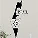 Produktbild Qthxqa Israel Karte Davidstern Wandtattoo Jüdischer Stern Wohnkultur Wandaufkleber Judentum Design Wandkunst Teen Boy Zimmer Wanddekor 56 * 120 Cm