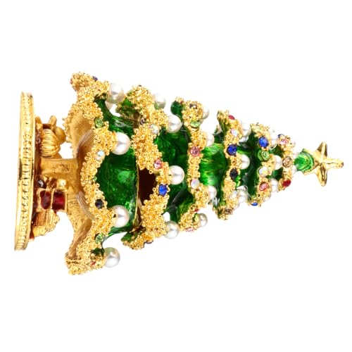 Boîte à bijoux sapin de Noël émaillée coffret rangement décoration créative - 2
