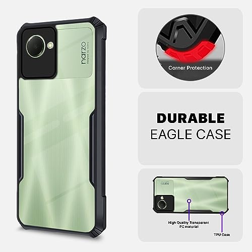 Image of Pikkme Realme Narzo 50i Prime / C30 Back Cover | Crystal Clear Transparent Back | Ultra Hybrid | Full Camera Protection | Raised Edge | Bumper Back Case for Realme Narzo 50i Prime / C30 (Black)