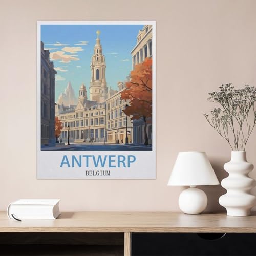 Plaque en étain Anvers pour déco bistrot rétro 30x40cm