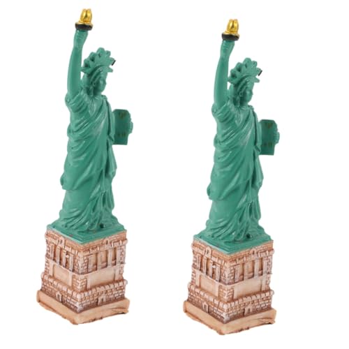 MAGICLULU Lot De 2 Statues De Jardin Compactes en Résine Représentant La Statue De La Liberté Accessoire De Décoration