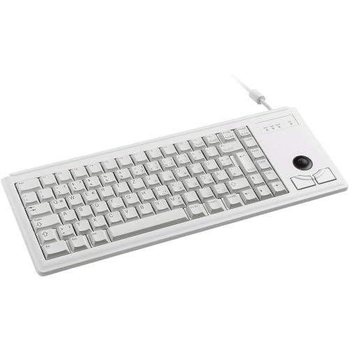 CHERRY G84-4400, Clavier Compact avec Trackball, Disposition DE (QWERTZ), Filaire (Connexion PS/2), 2 Touches Souris, Switchs Mécaniques ML, Gris