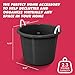 Flexible 17-Gallon Plastic Storage Tub with Rope Handles, Multi-Purpose Utility Bucket (Black)