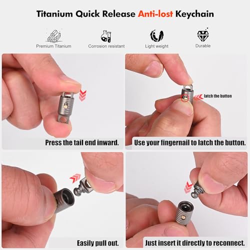 Image of Secbolt Titanium Quick Release Keychain Heavy-Duty Detachable Clip, Anti-Lost EDC Key Holder Ring for Men Women