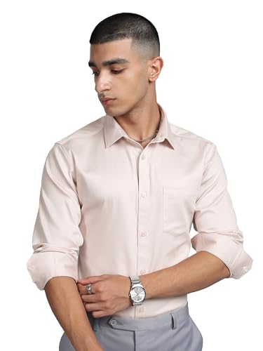 Image of Highlander Men's Slim Fit Formal Shirt | Solid Formal Shirt for Men | Comfortable Fabric | Stylish Design for Everyday Use & Office Wear