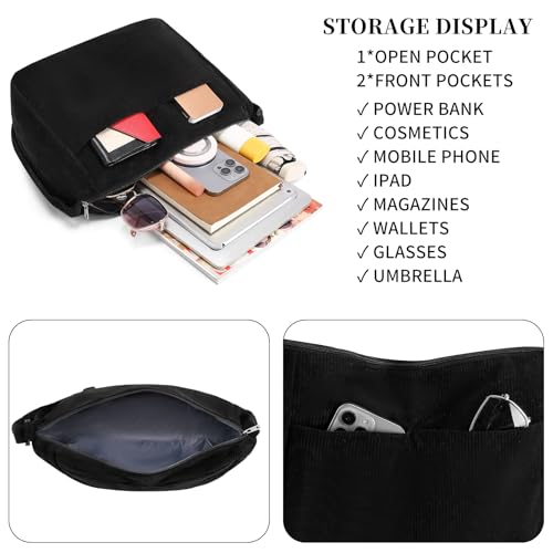 Bolso Tote de pana para mujer, gran capacidad miniatura 3