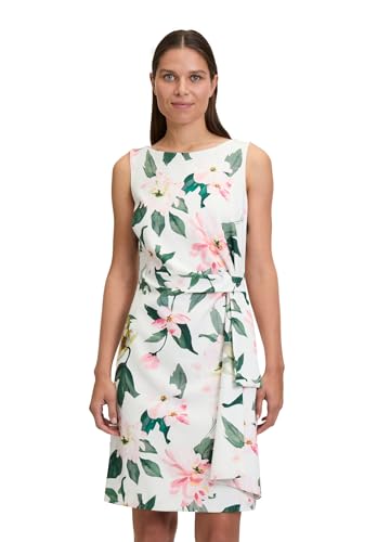 Vera Mont Damen Cocktailkleid mit Blumenprint 46, Cream/Rosé