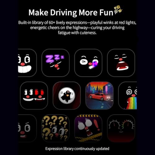 Image of AI Smart Dashboard Robot with Animated Emoji (Pink) | Gyroscope Motion Sensor, Rechargeable, Interactive Companion, Car Interior Decor