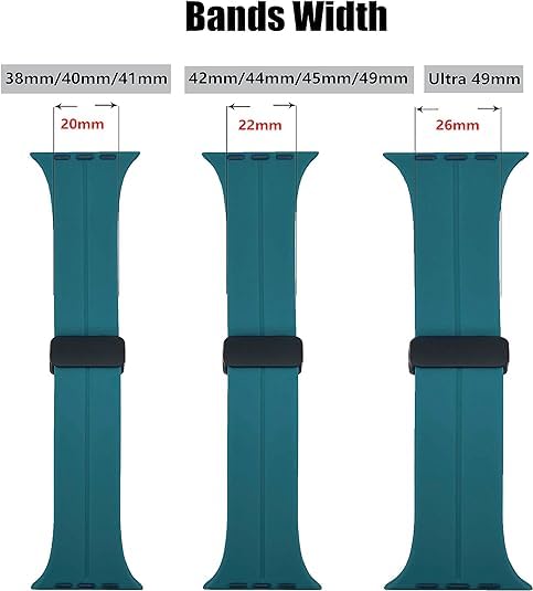 Image of Soft Silicone Sport Band Compatible with Apple Watch Ultra 49mm 45mm 44mm 42mm Magnetic Clasp Adjustable Strap For iWatch Series 10 9 8 7 6 5 4 3 2 1 SE Ultra 2nd gen (Only Strap, No Watch)