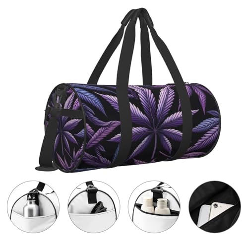 Sports Duffel Bag Cannabis-Leaf-Marijuana Foldable Travel Tote Bag Weekender Sleepover Carry On Bag3
