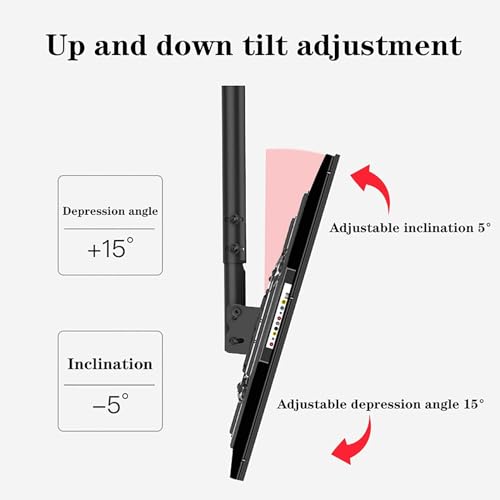 Support TV plafond inclinable et pivotant à hauteur réglable - 5