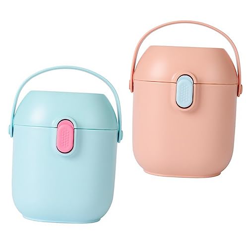 Garneck 2Set Portable Formula Dispenser Formula Box with Fine Spoon Sealed Storage Case for Milk Powder for Home