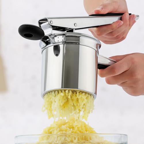 Zulay Kitchen Large 15oz Potato Ricer, Heavy Duty Stainless Steel Potato Masher and Ricer for Mashed Potatoes, Mashed Potato Masher & Potato Press Kitchen Gadget for Perfect Mashed Potatoes - image 6