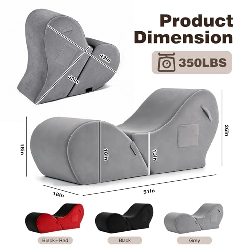 2-in-1 Yoga Chaise Sofa, Convertible Heart Shape for Stretching & Relaxing - image 2