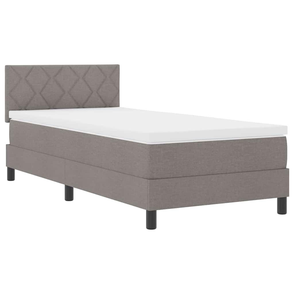 Materac sprężynowy nowoczesny pokój gościnny Ciemnoszary 90x190 cm | Łóżko sprężynowe z materacem Ciemnoszary 90 x 190 cm tkanina regulowane wezgłowie pokój gościnny