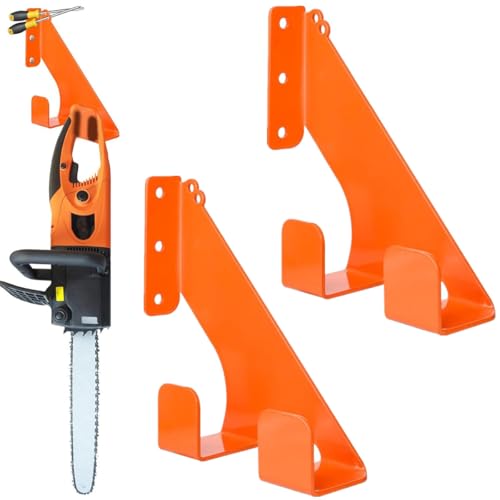 YOPOTIKA Gancho de pared para garaje, 2 unidades, soporte de pared para desbrozadoras, para motosierra pesada, para motosierra de hierro, soporte para desbrozadora
