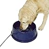 KH Pet Products Thermal Bowl Heated Water Bowl for Cats Dogs Outside Safety Listed Outdoor Heated Dog Bowl for Pets Automatic No Freeze Anti Chewy Cord 96 Ounces Blue 25W