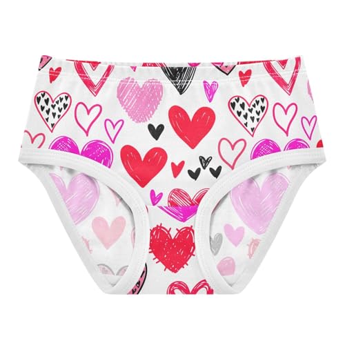 Joisal Toddler Girls Underwear 2t Cotton Little Girl Panties Bright Undies Kids Briefs Valentine Hearts