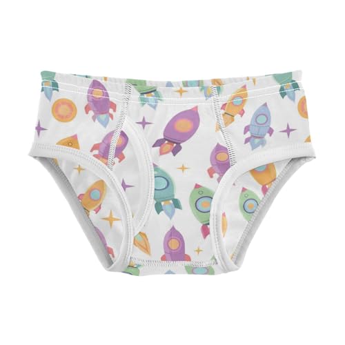 Wusikd Cute Rocket Boys' Underwear Cotton Colorful Boys Briefs Soft Toddler Underwear 2T
