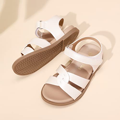 Image of DREAM PAIRS Girls Sandals Open Toe Princess Flat Sandals Strappy Summer Shoes Toddler /Little Kid