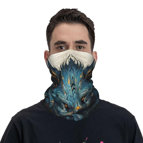 Gorro de Cuello Vikingo Lobo Nórdico Runas Antiguas Gaiter de Cuello Cubreboca para Mujeres Hombres, Mascarilla de Cara para Motocicleta Ciclismo Esquí Fiesta, Blanco miniatura 2