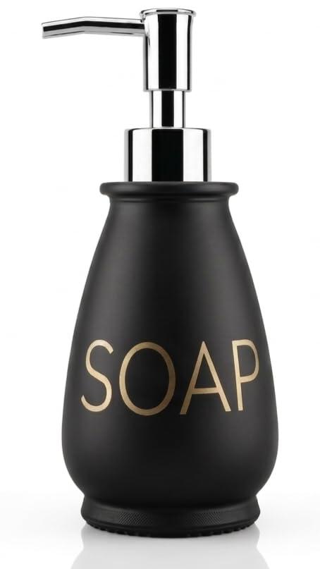 Ceramic Soap Dispenser for Wash Basin Black - 300 ml | Handwash Dispenser Bottle, Hand Wash Dispenser Bottles, Hand Wash Bottles, Dispensers For Bathroom,Handwash Bottle Dispensers-image-22