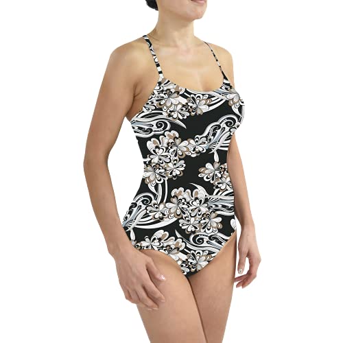 Private Island Sports Women UPF 50+ One Piece Swimming Rash Guard Swimsuit Yoga Active Workout (OPSCHEMISOL)