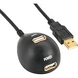 InLine Premium USB 2.0 Verlängerung mit Magnet-Standfuss und vergoldeten Kontakten.