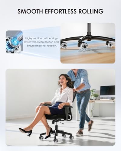 Image of RidRed Office Chair Wheels,Smooth & Quiet Rollerblade Casters Wheels,Heavy Duty Support 700lbs Dual-Wheel Design,Gaming Desk Chair Wheel Replacement for Hardwood Floors and Carpet,2 Inch Universal Fit