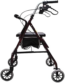 Rollator Lightweight Folding Walker 4 Wheel Adjustable Height Walking Frame with Seat Backrest Storage Bag Mobility Walking Aid Walking aids with Seats and Wheels That fold