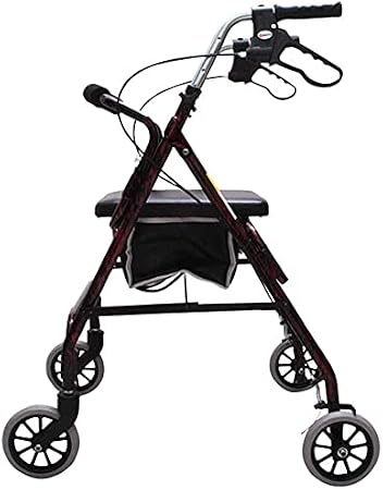 Rollator Lightweight Folding Walker 4 Wheel Adjustable Height Walking Frame with Seat Backrest Storage Bag Mobility Walking Aid Walking aids with Seats and Wheels That fold