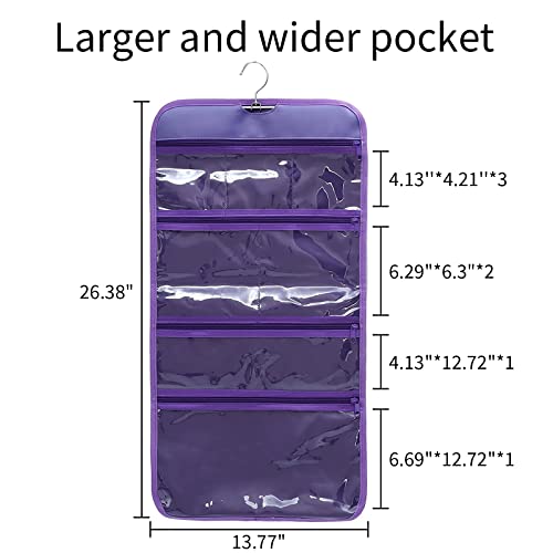 Wodison Foldable Clear Hanging Travel Toiletry Bag Cosmetic Organizer Storage (Purple) #TOP1