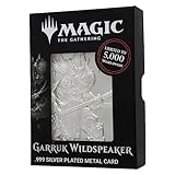 208538 FANATTIK Magic The Gathering- Garruk Wildspeaker- Carte Collector Plaqué Argent