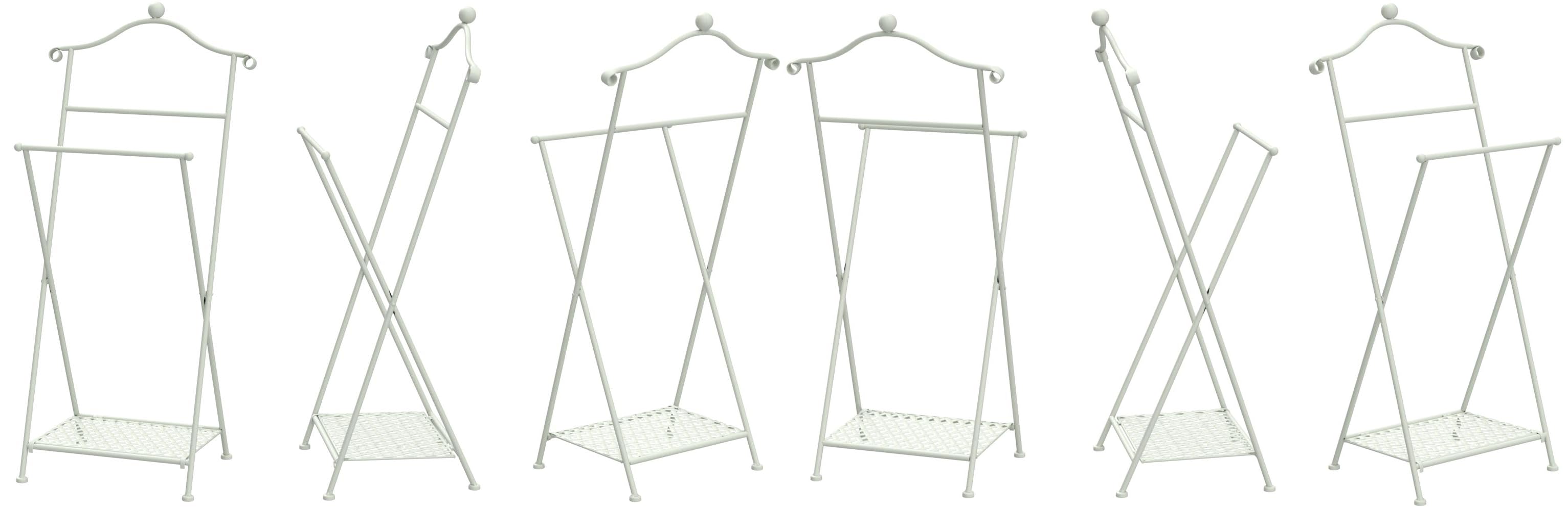 Haku Möbel valet stand - Plegable de metal encalado en blanco ...