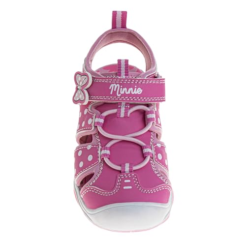 Disney Girls Minnie Mouse Sandals LED Light Up Water Shoes - SlipOn Waterproof Adjustable Strap Character Slides (OpenToe/ClosedToe) (Toddler/Little Kid)3
